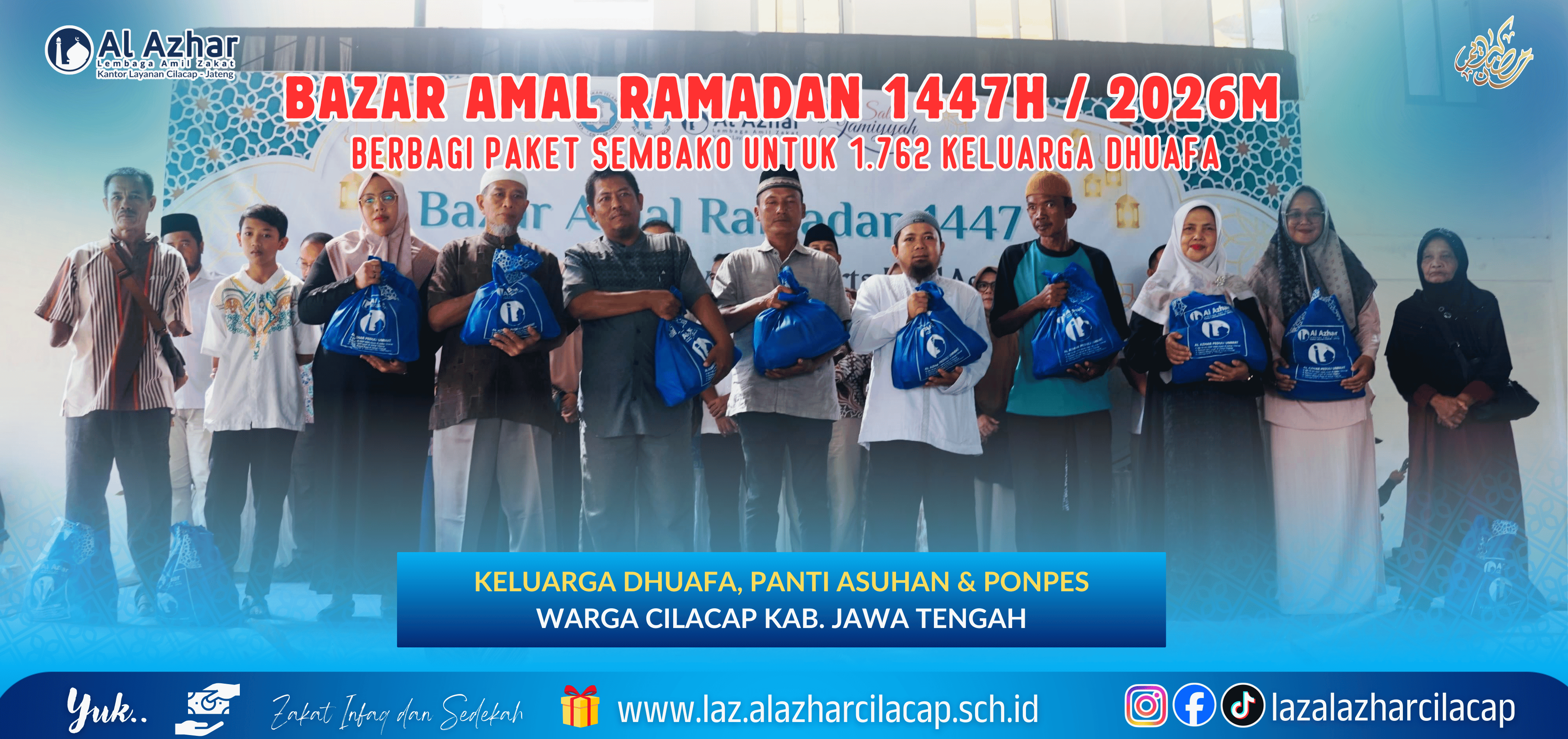 Bazar Amal Ramadan 1447 H / 2026 M, Berbagi Paket Sembako untuk 1.762 Keluarga Dhuafa