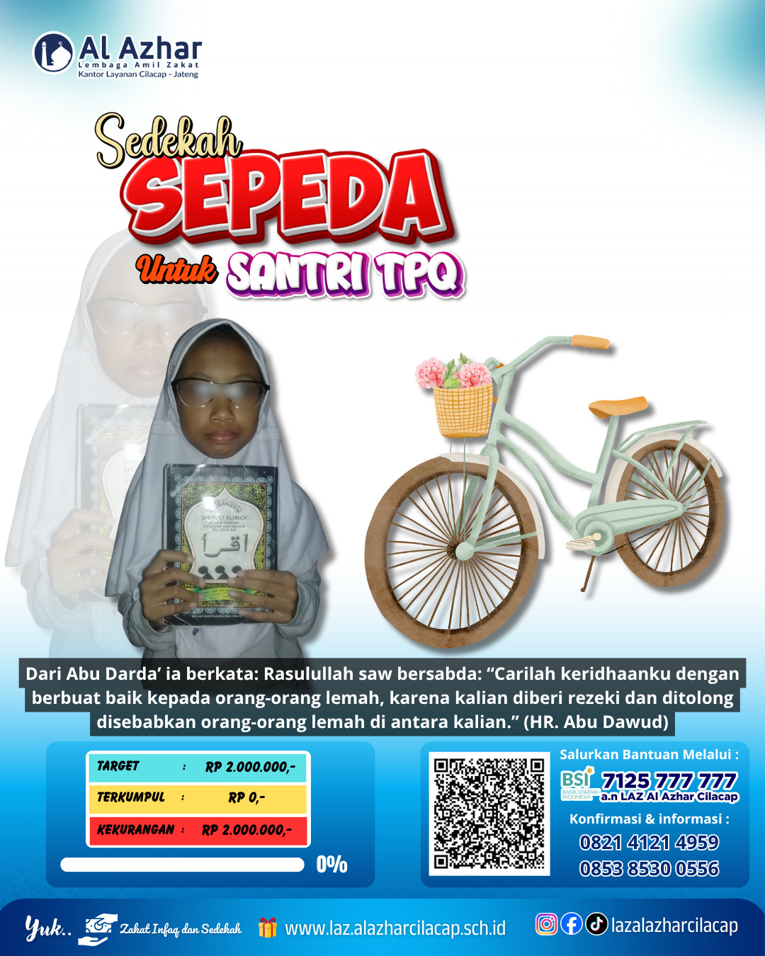 Sedekah Sepeda Untuk Santri TPQ